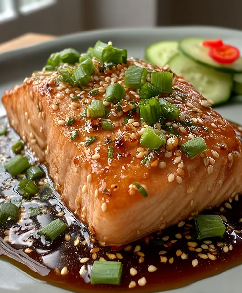 Saumon glacé miel sauce soja