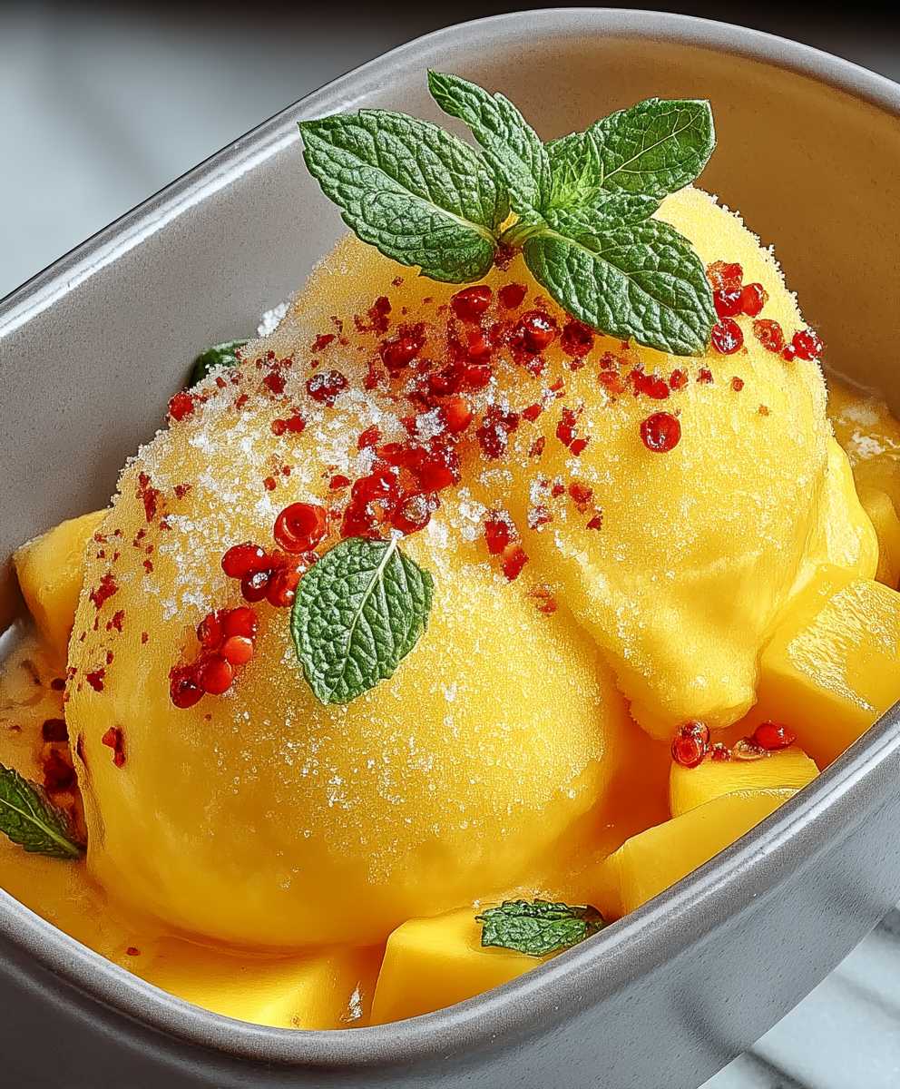 Sorbet mangue chili citron vert