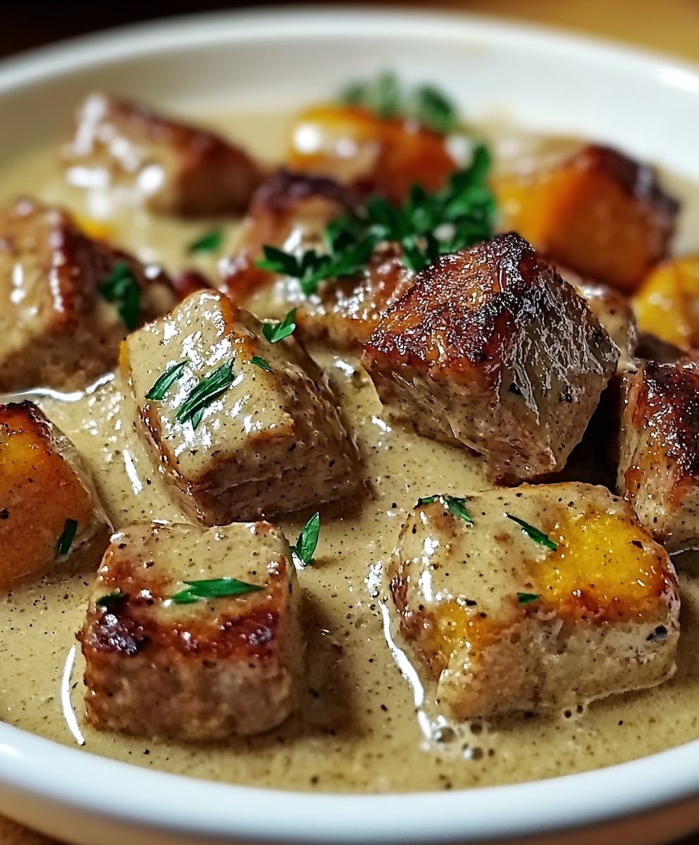 Sauté de porc crème moutarde