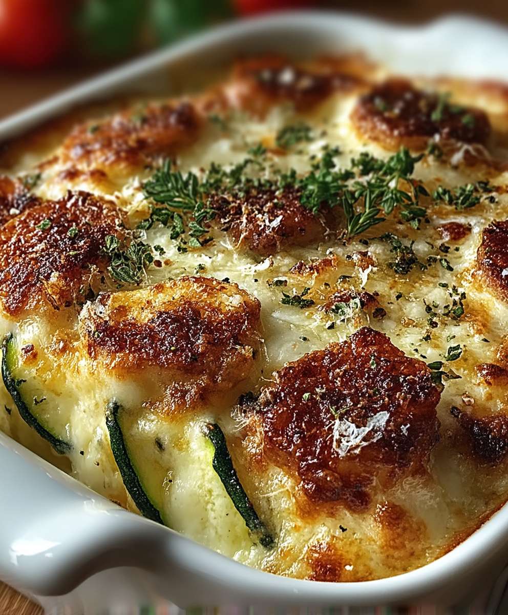 Gratin courgette viande mozzarella