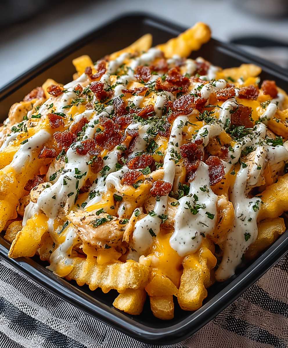Frites au fromage poulet bacon ranch