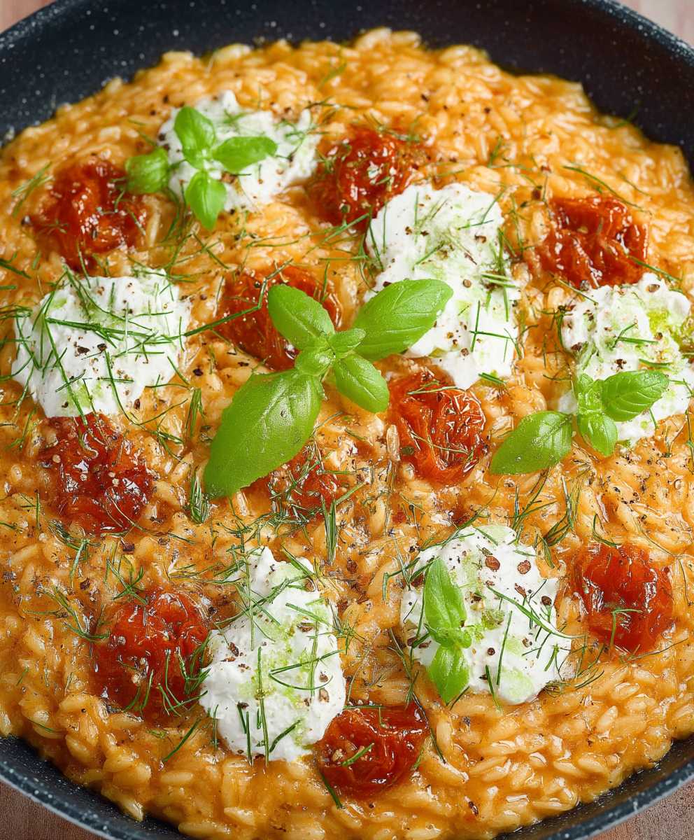 Orzo tomates cerises straciatella citron