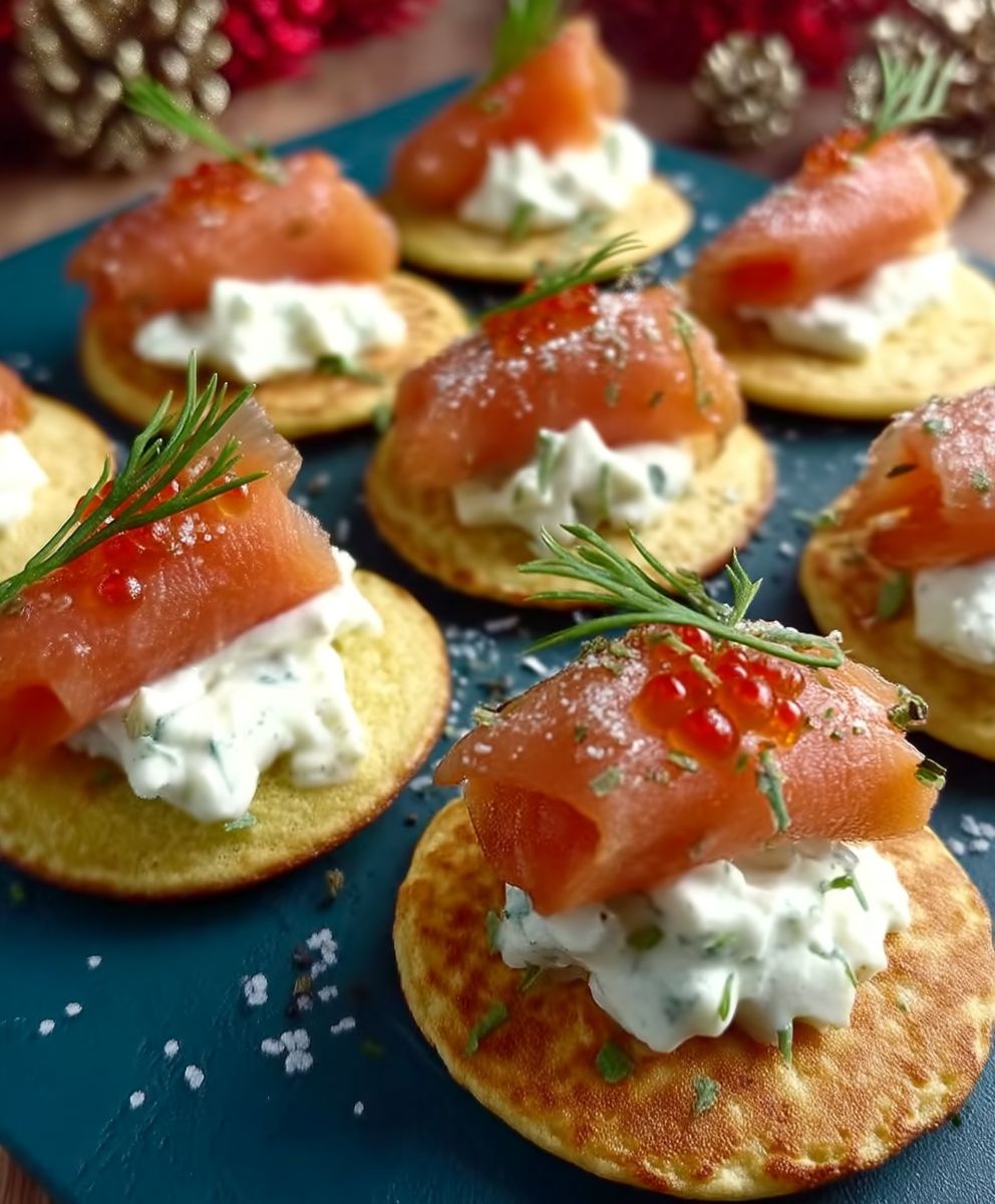 Blinis saumon fumé mousse fromage