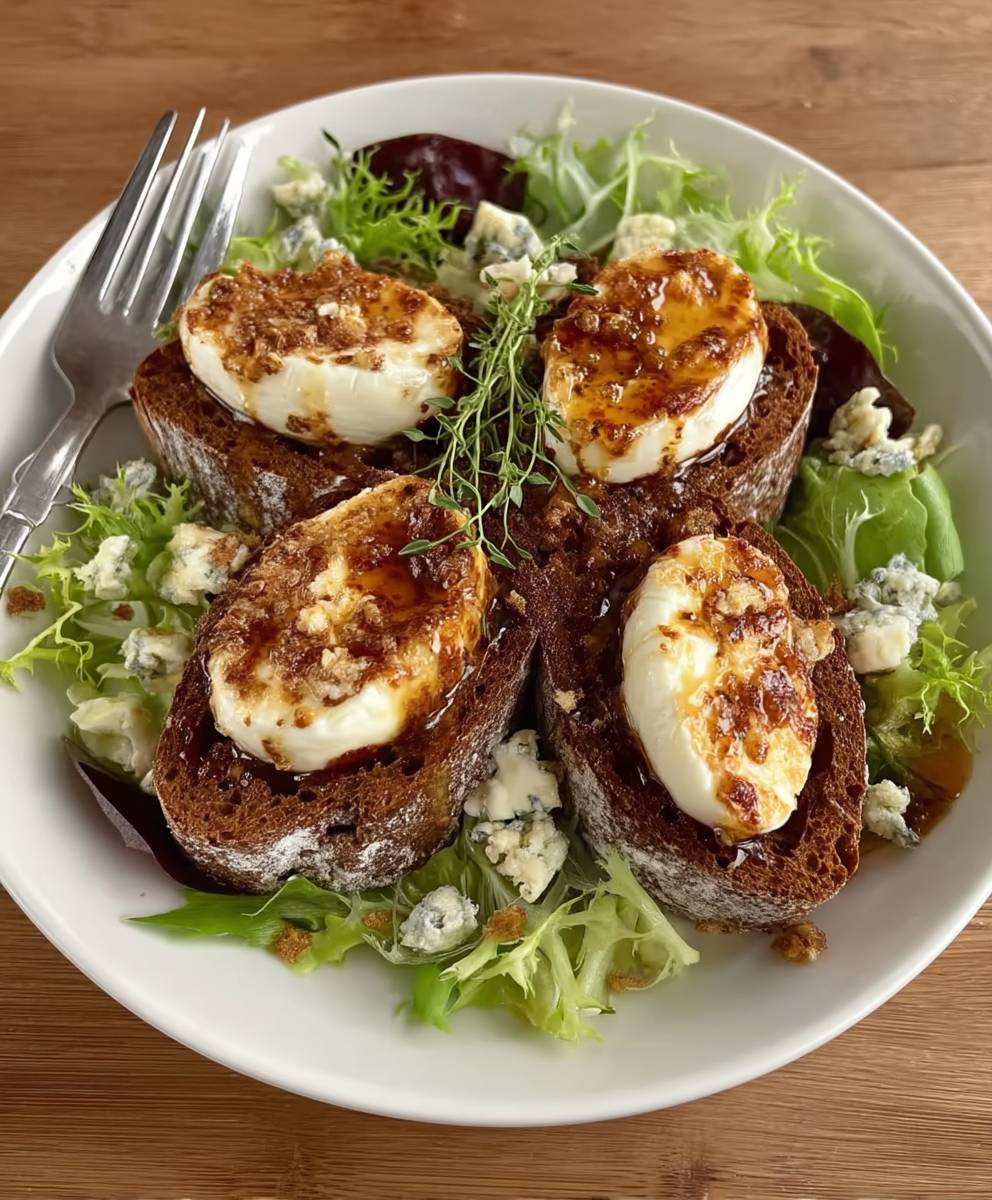 Salade chèvre chaud miel