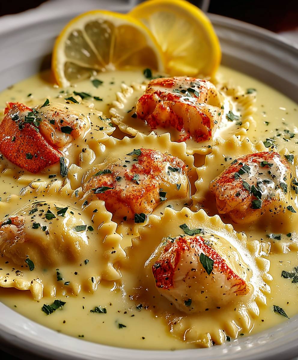 Raviolis homard sauce beurre citronnée