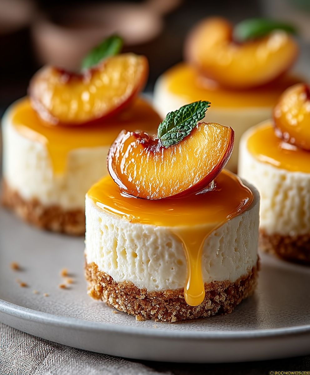 Mini cheesecakes pêche