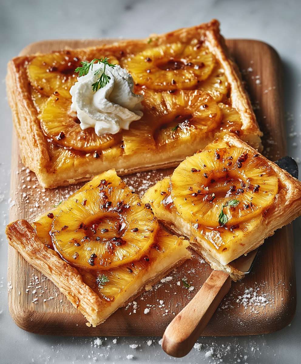 Tarte rapide ananas pâte feuilletée