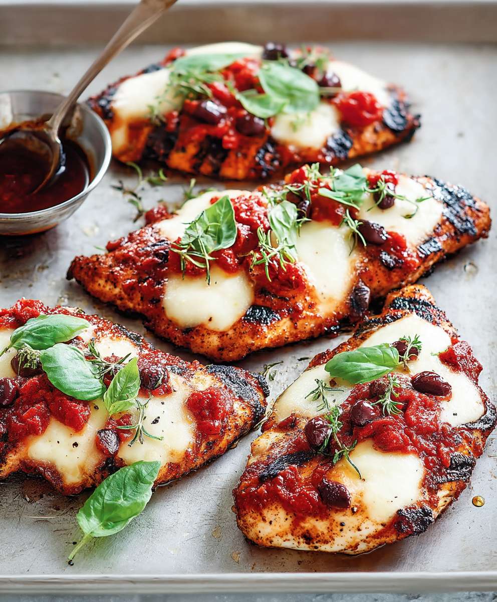Escalopes poulet sauce tomate mozzarella
