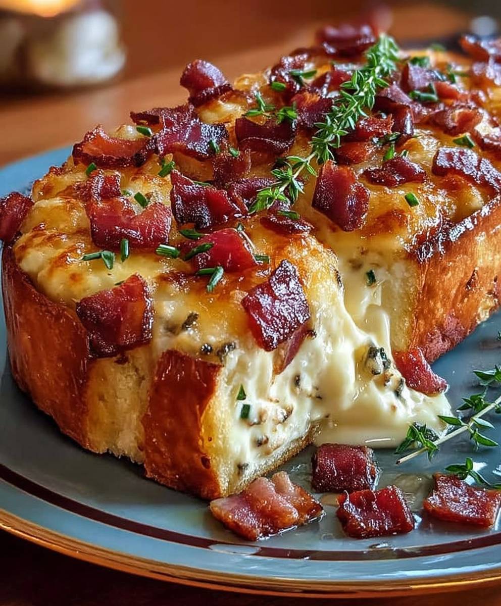 Cake camembert lardons