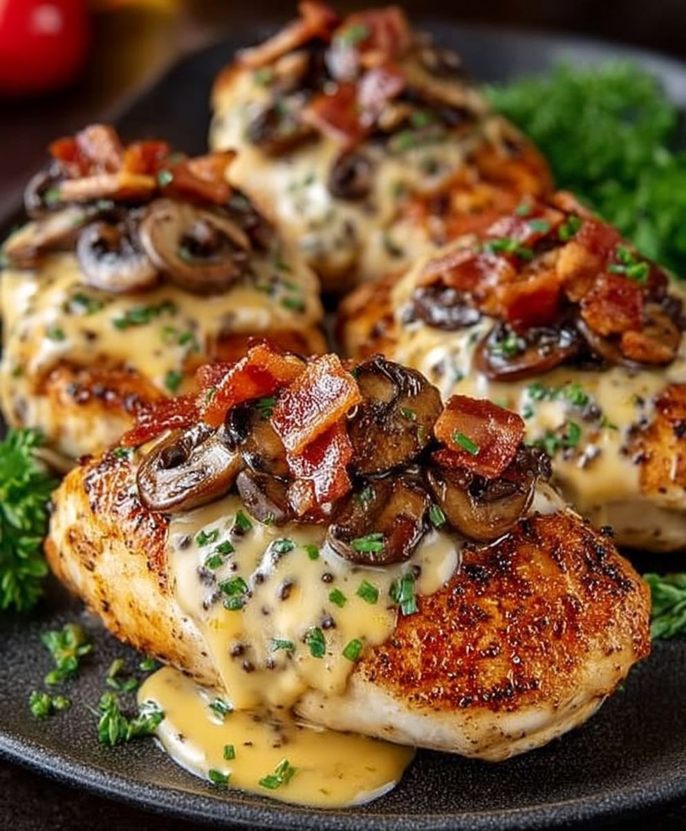 Poulet bacon champignons