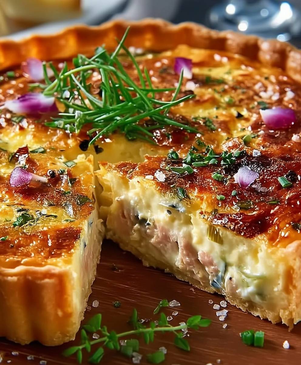 Quiche légère poireaux thon sans pâte