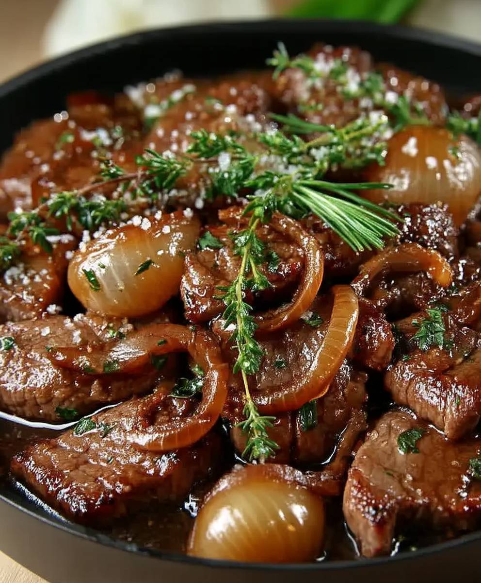 Sauté de boeuf aux oignons