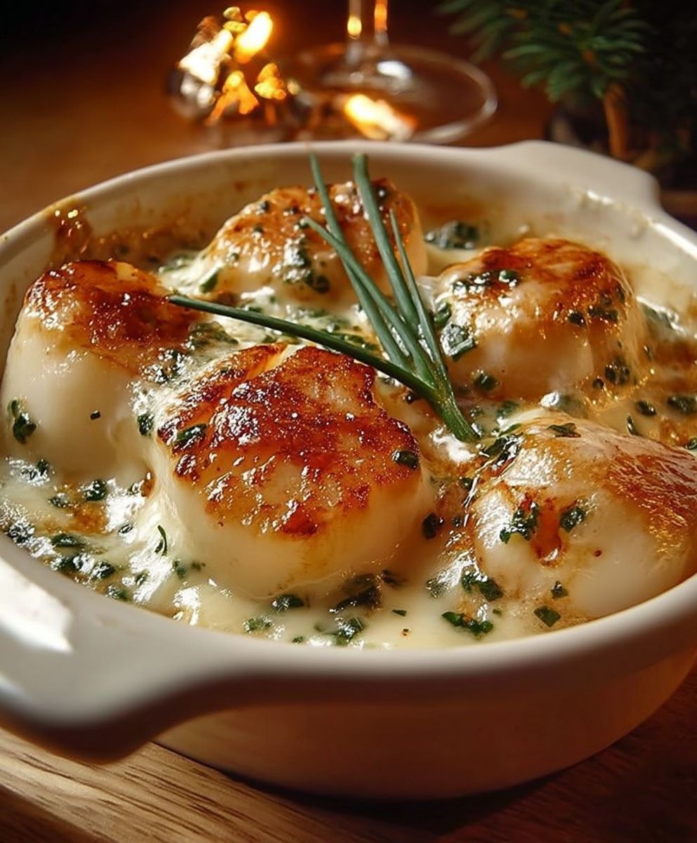 Gratin Saint Jacques à la crème