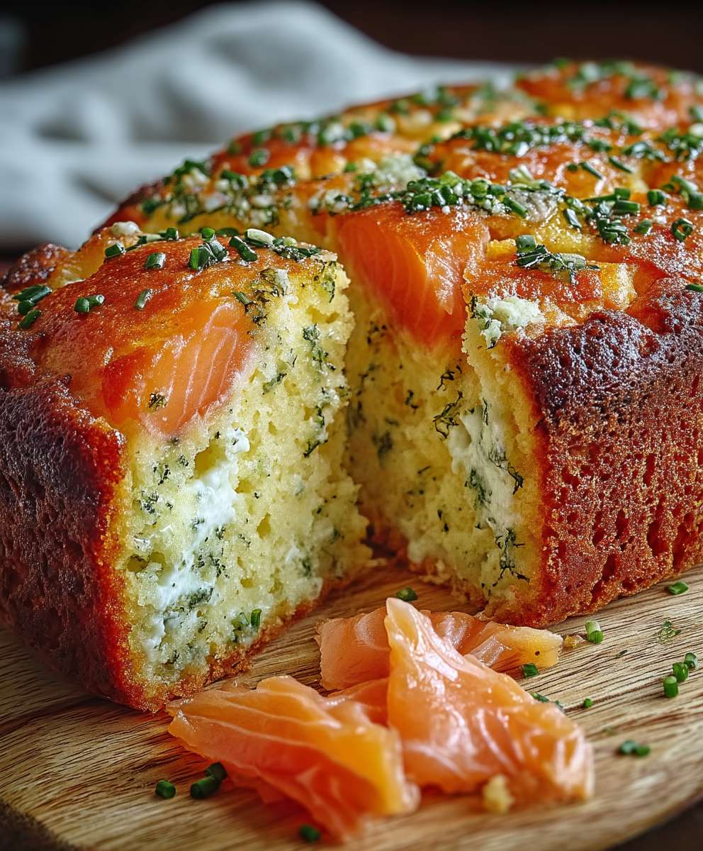 Cake saumon fumé ciboulette