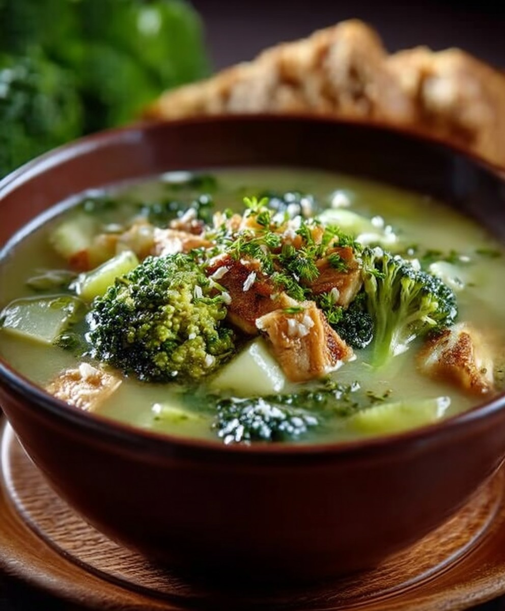 Soupe poireaux brocoli réconfortante