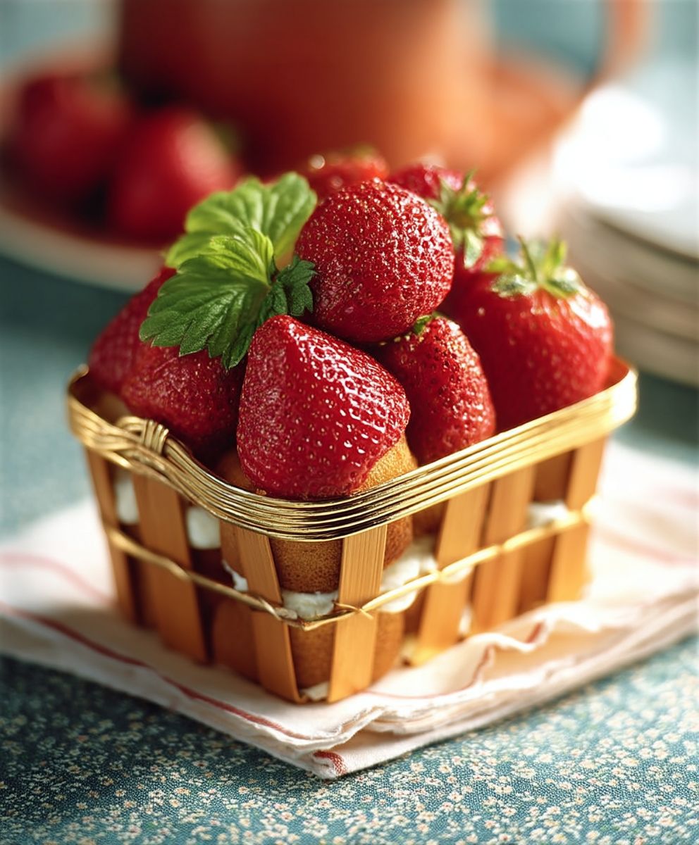 Mini gâteaux éponge fraise crème