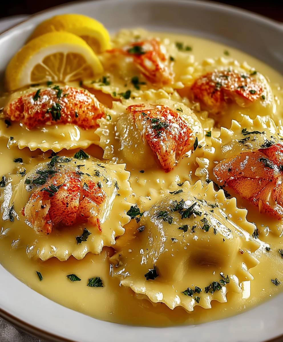 Raviolis homard sauce beurre citronnée