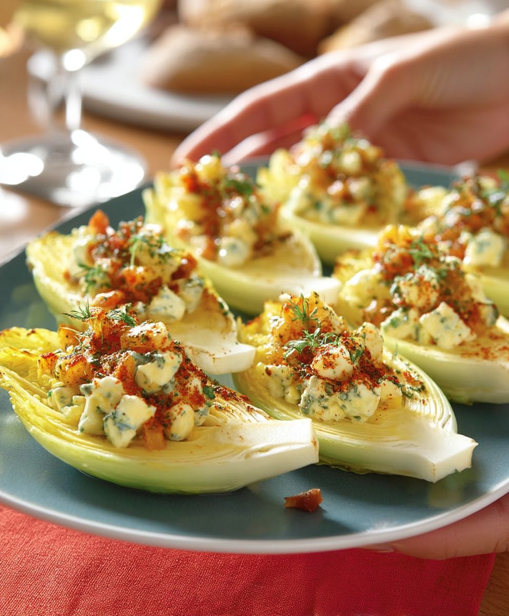 Endives farcies salade aux oeufs