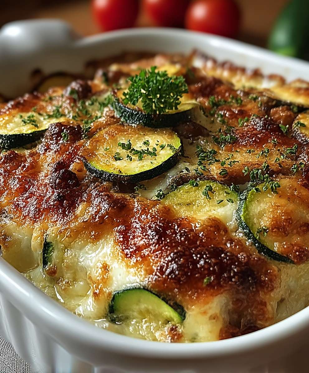 Gratin courgette viande mozzarella