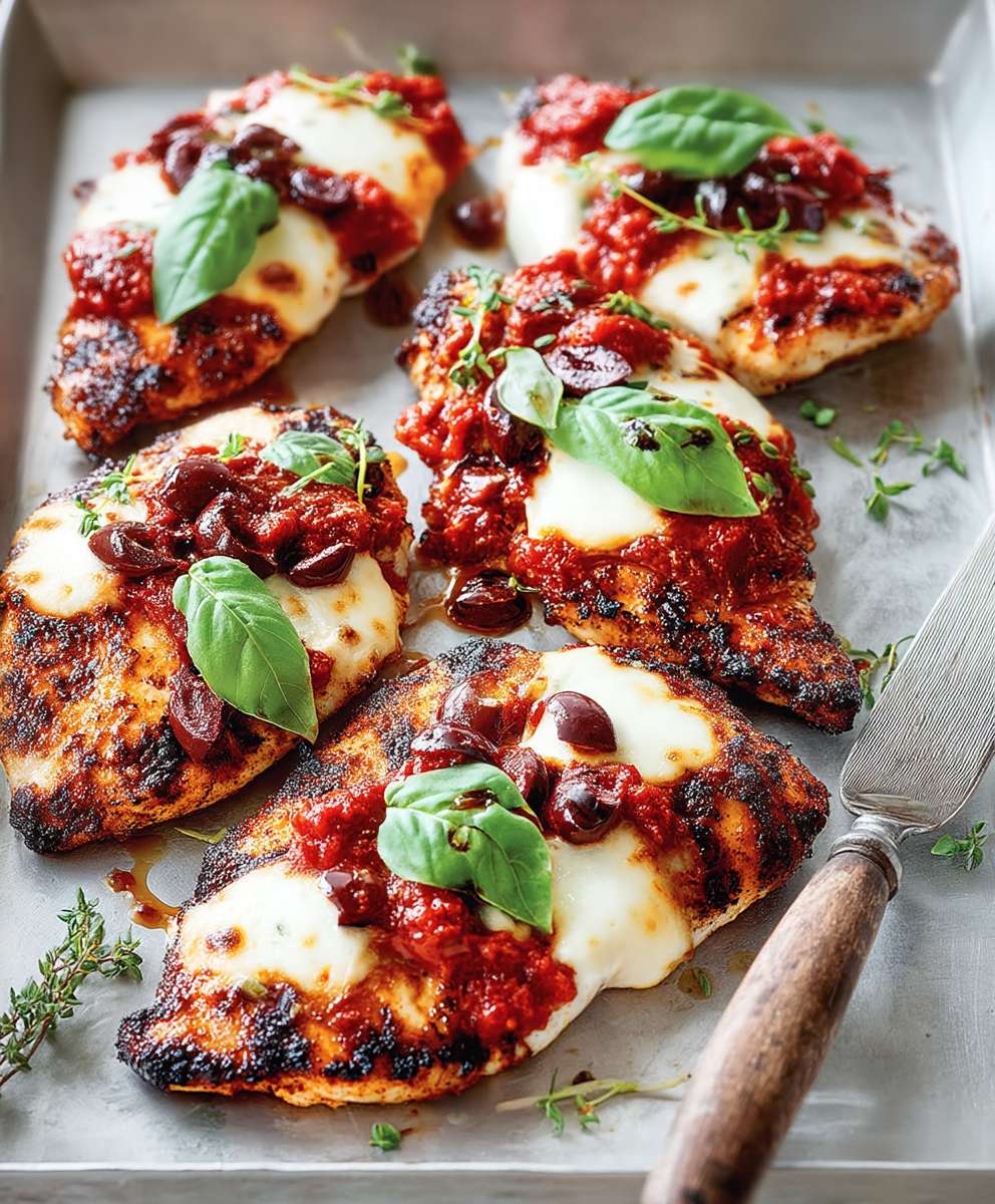 Escalopes poulet sauce tomate mozzarella