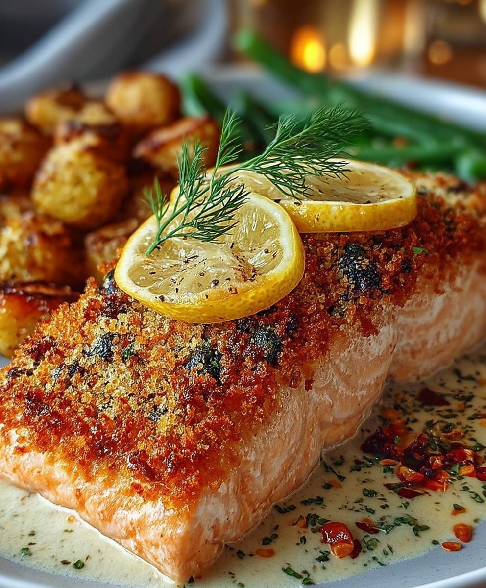 Saumon croûte épicée parmesan
