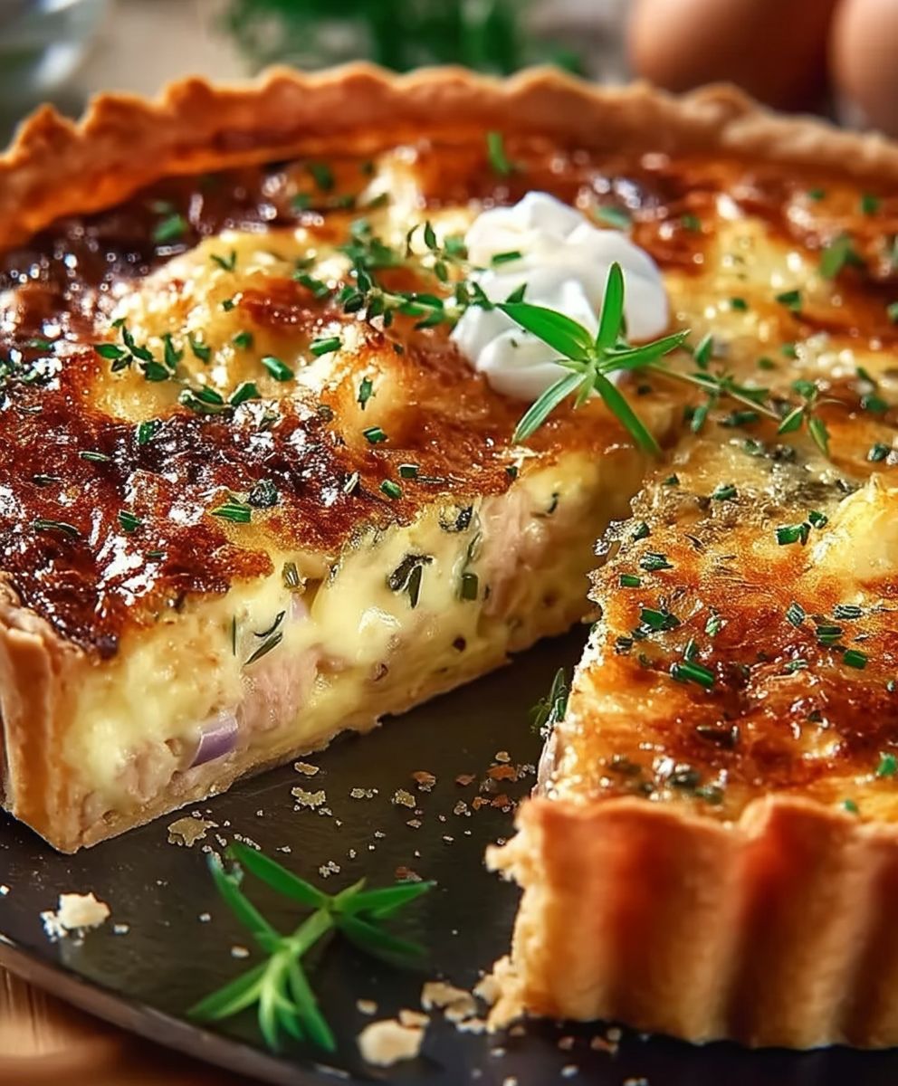 Quiche légère poireaux thon sans pâte