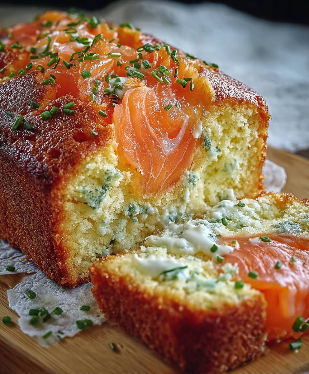 Cake saumon fumé ciboulette