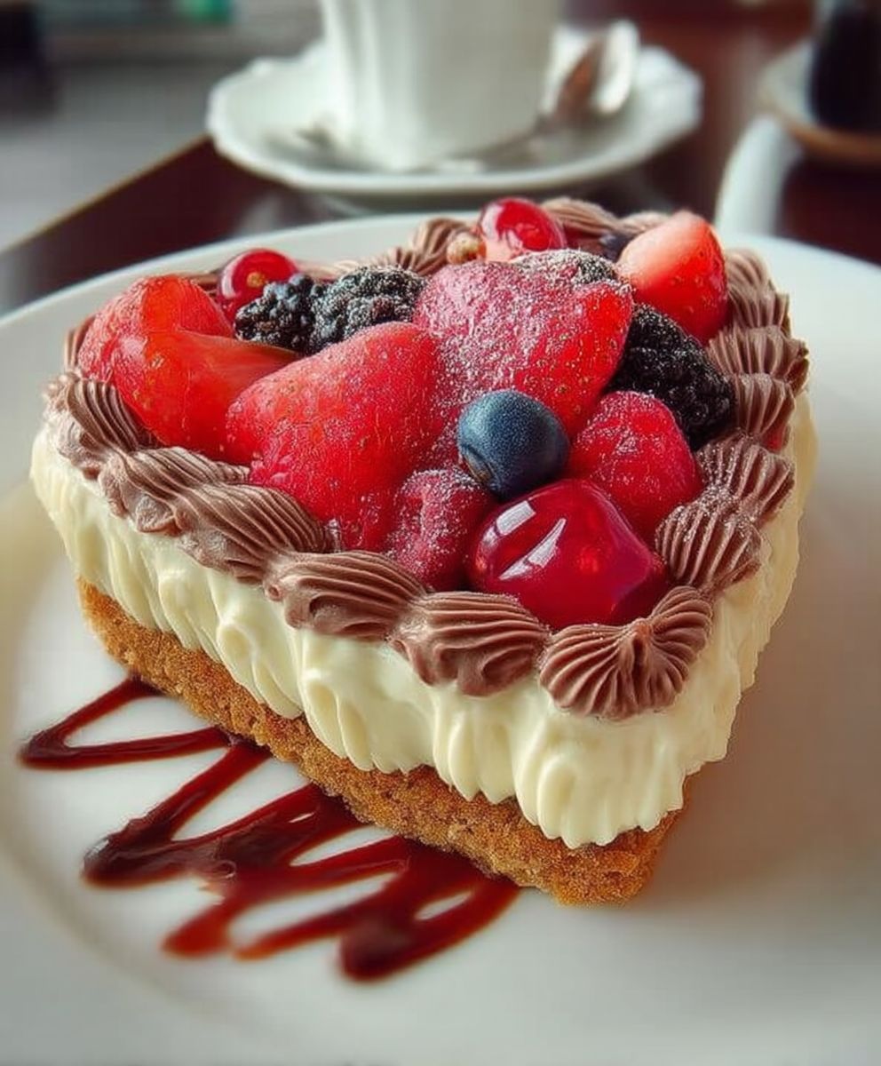 Dessert en forme de coeur