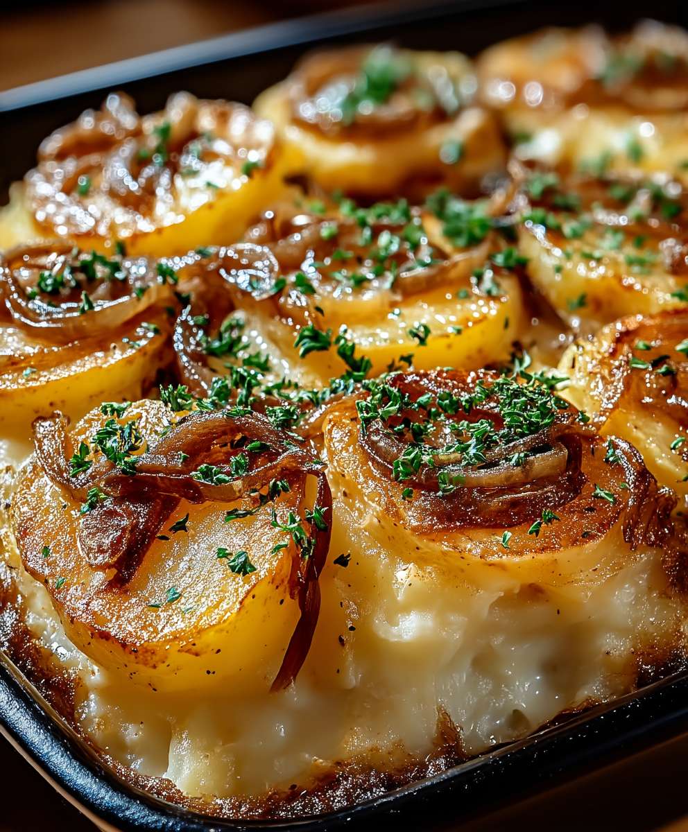 Casserole pommes de terre crémeuses oignon