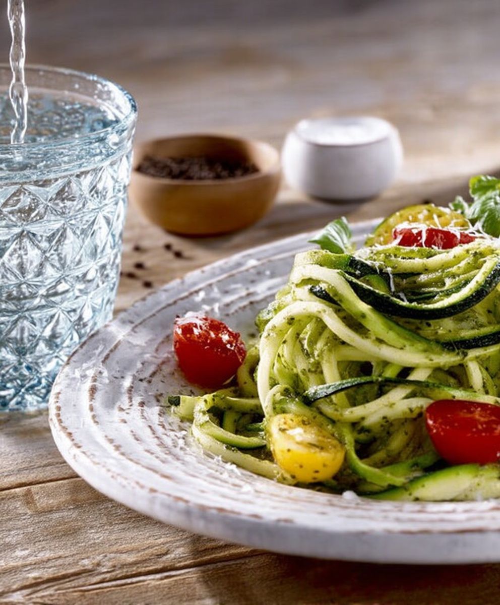 Spaghettis courgette pesto