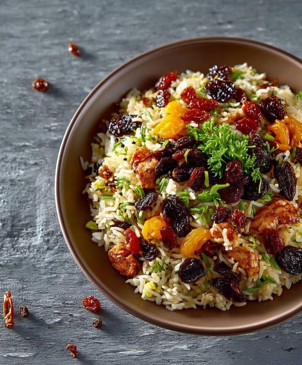 Riz sauté fruits secs