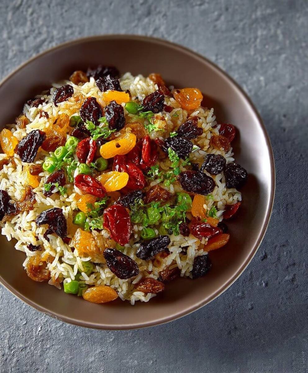 Riz sauté fruits secs