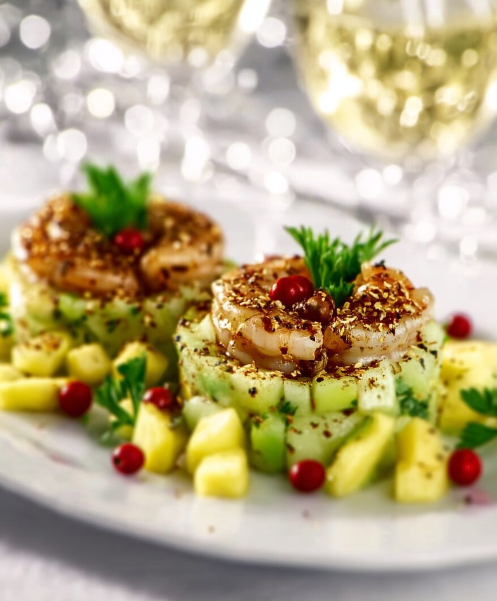 Crevettes et mangue fraîcheur