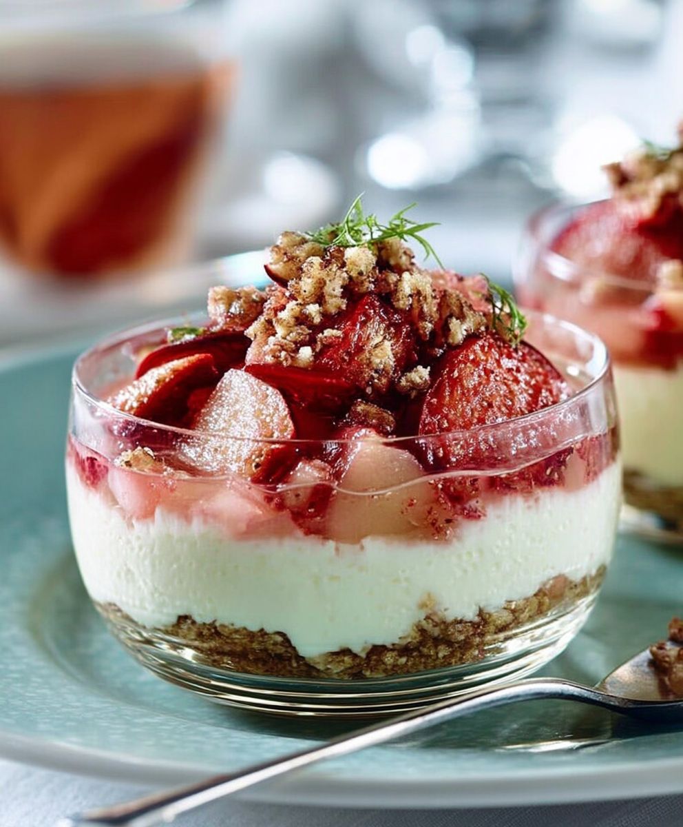 Fromage blanc rhubarbe poire