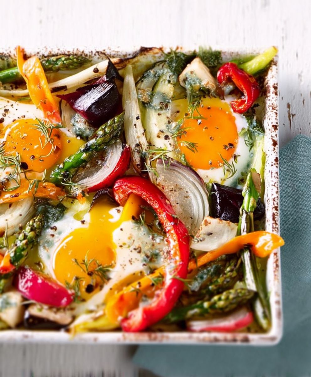 Légumes grillés aux oeufs
