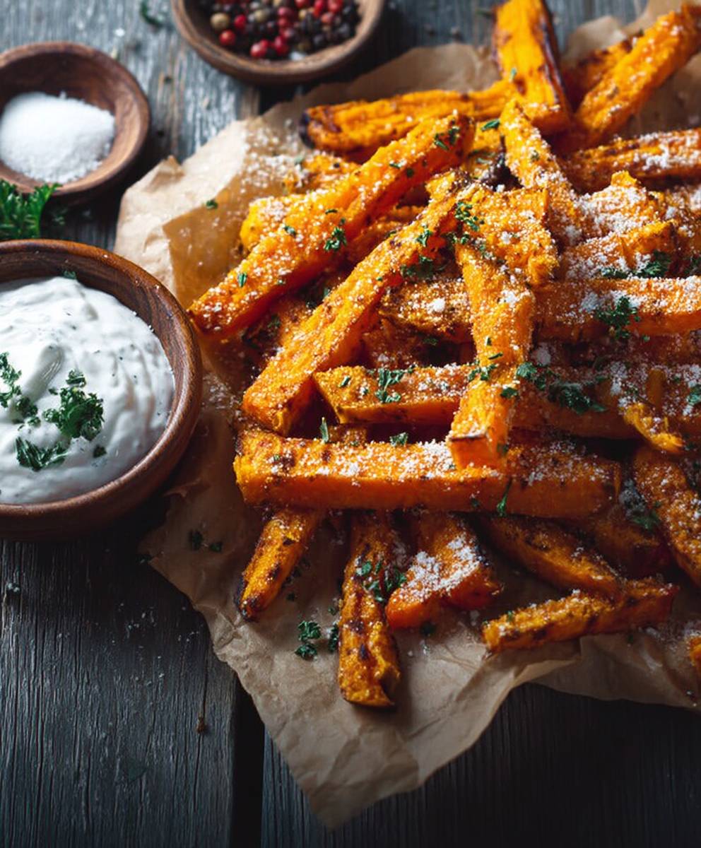 Frites patates douces au four
