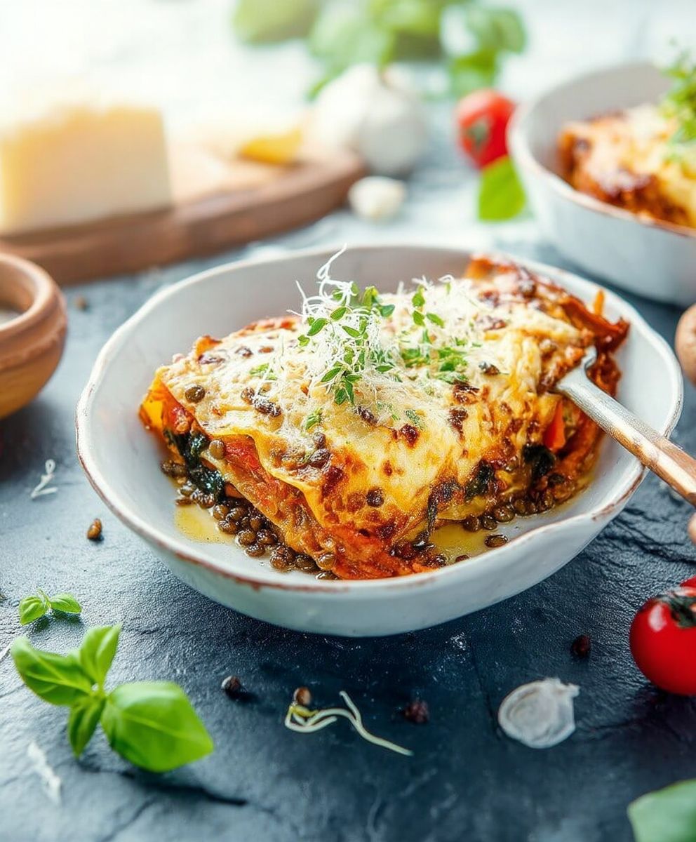 Lasagne végétarienne lentilles vertes