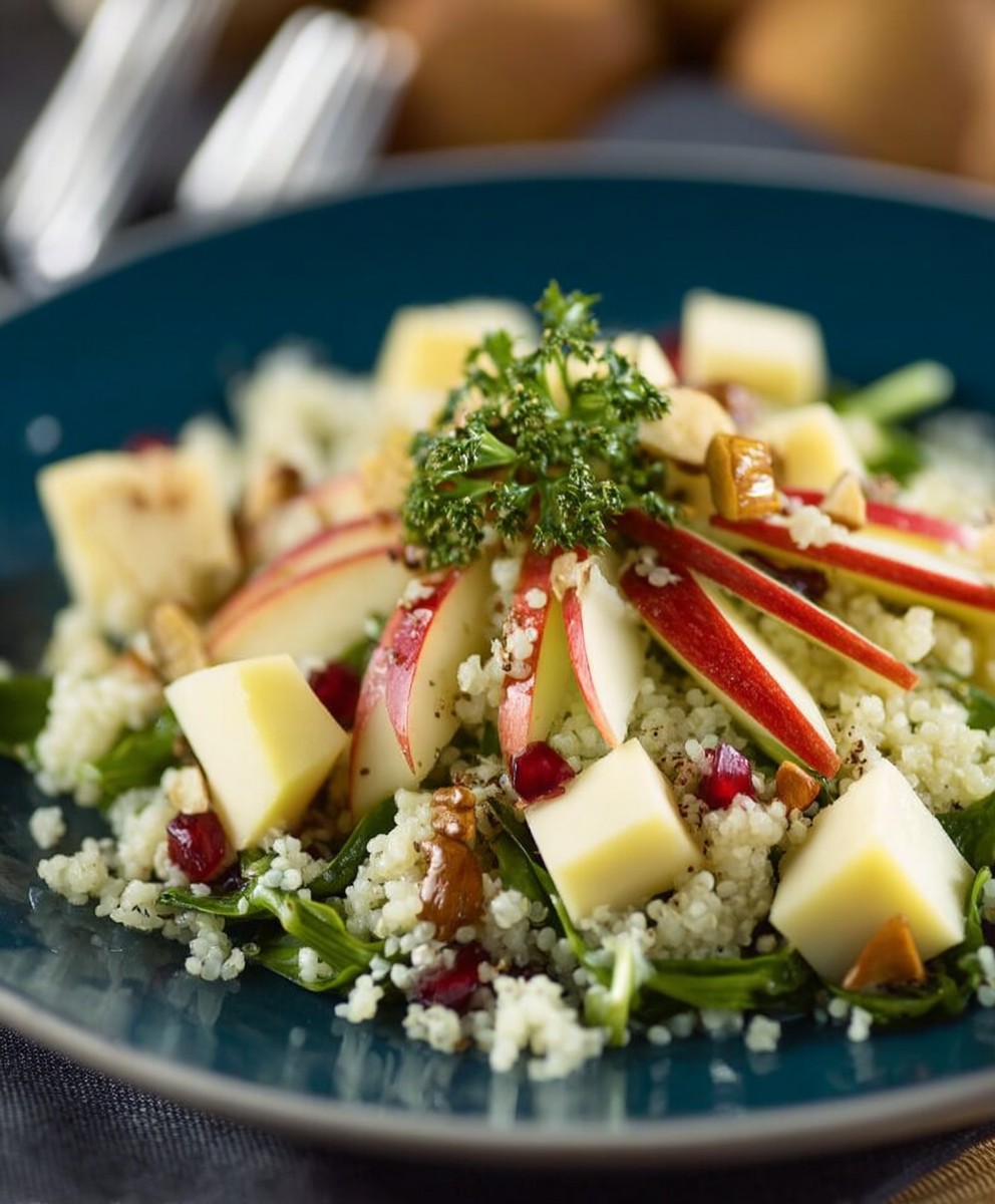 Salade épinards boulgour emmental noisette