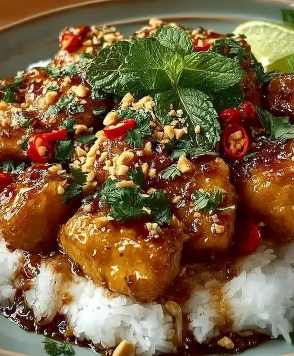 Poulet thaï épicé aux cacahuètes