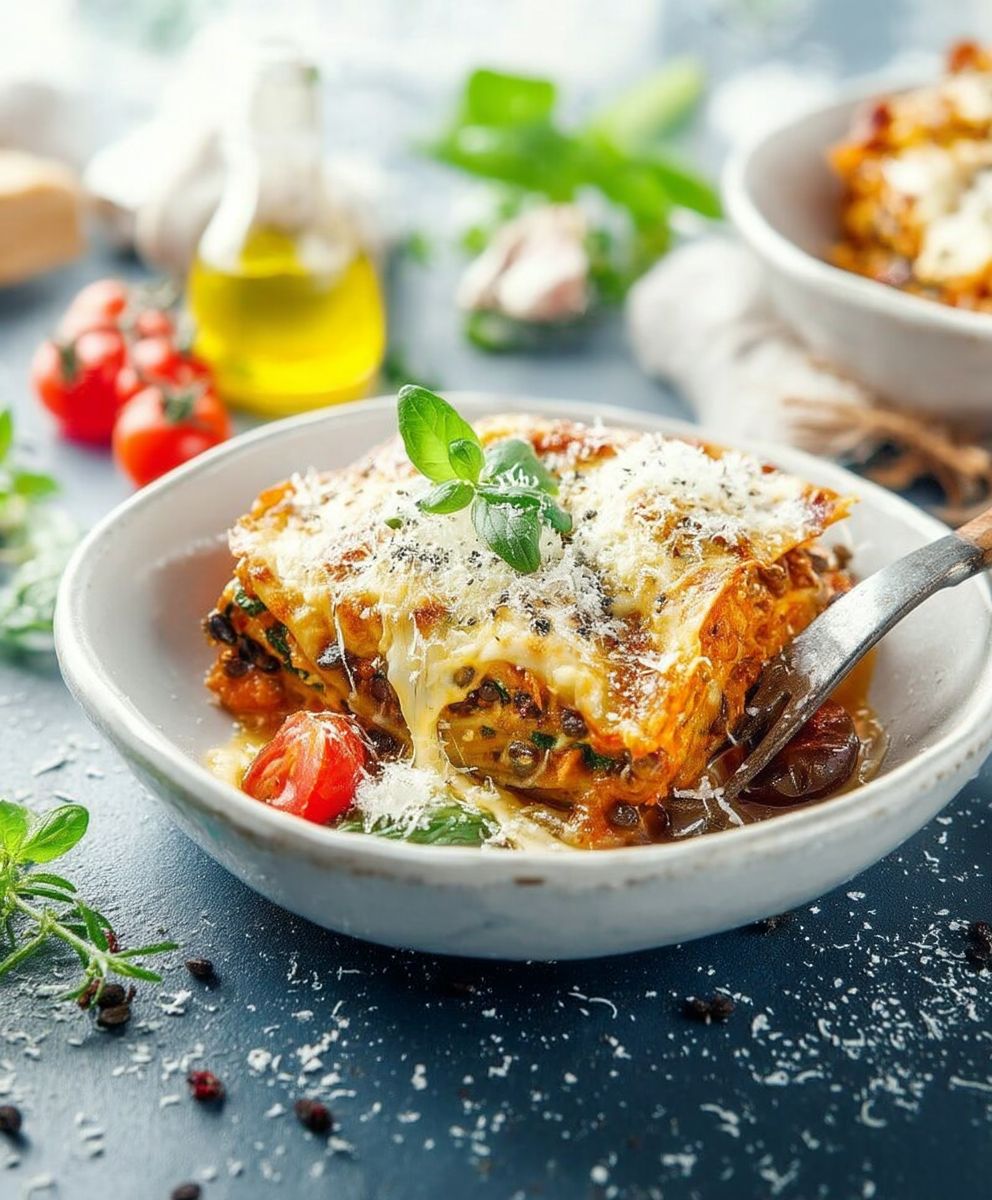 Lasagne végétarienne lentilles vertes